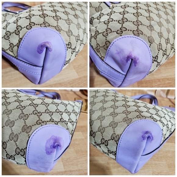 GUCCI Beige/Purple GG Canvas Small Craft Tote Bag - Picture 9 of 10